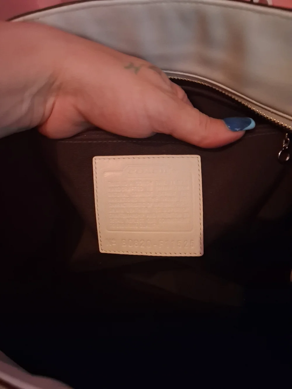 Coach White Leather Tote Bag with Signature Embossing